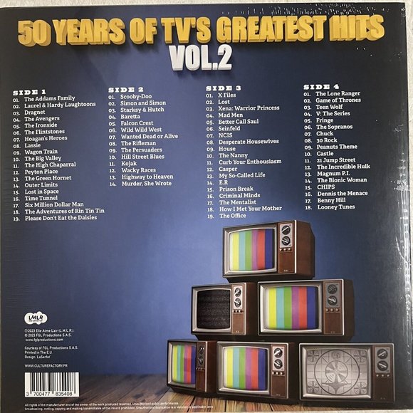 50 Years Of TV's Greatest Hits Vol. 2 (2-LP) ~ RSD 2023 ~ Ltd Ed Color ~ Sealed! - Picture 4 of 4